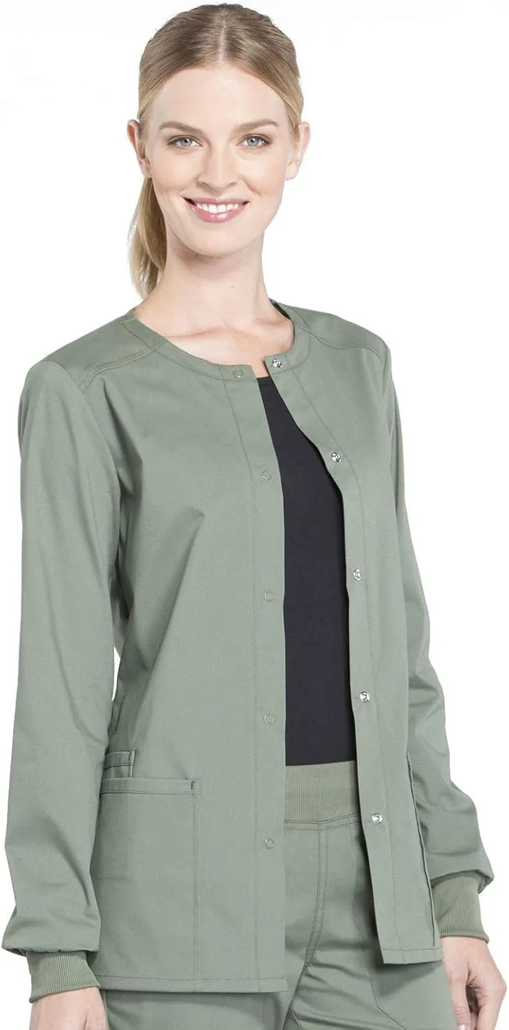 Snap Front Scrub Jackets for Women, Workwear Professionals Soft Stretch WW340