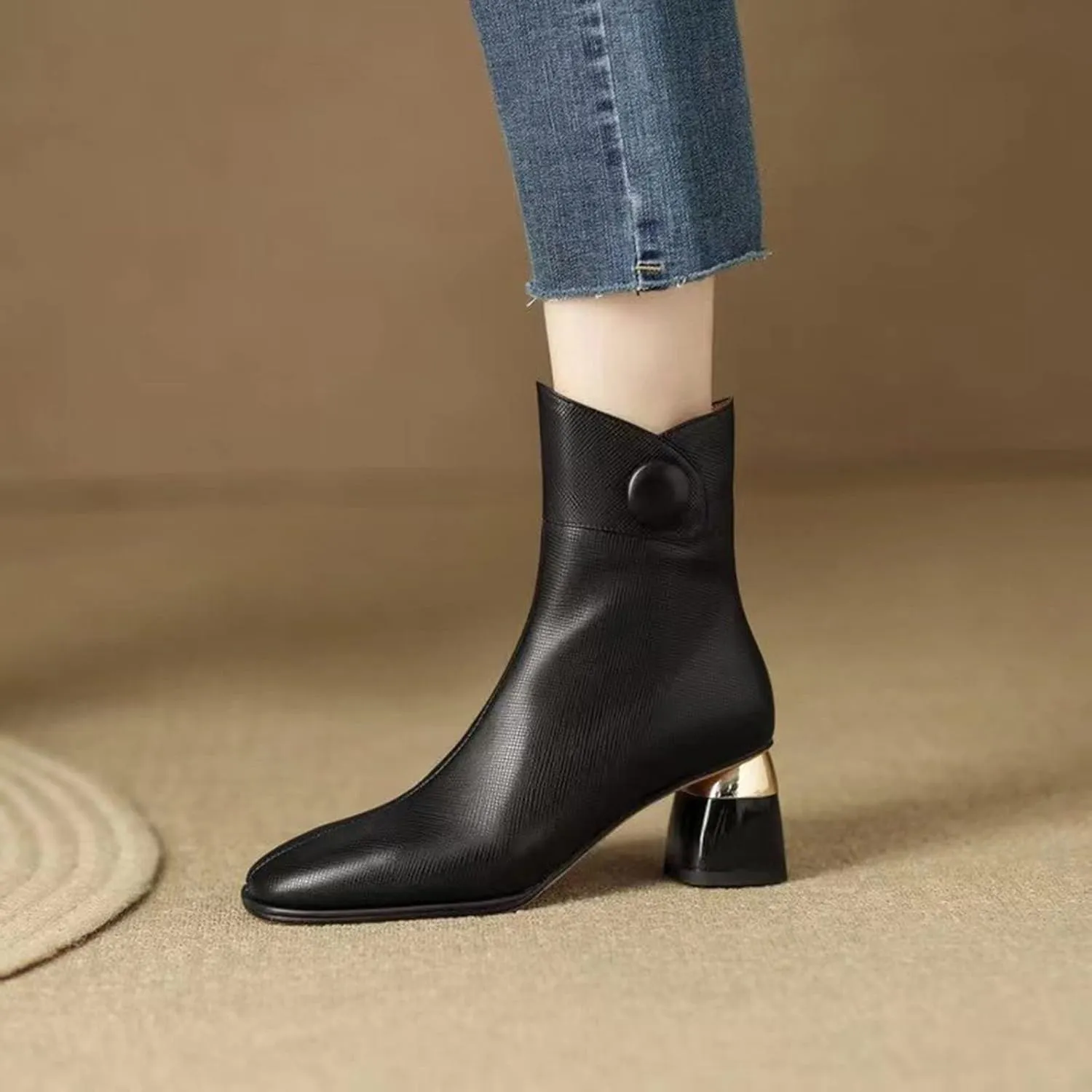Snow Boots for Women Ankle Womens Ankle Booties Lace Up Boots for Women Ankle Booties Wedge Boot Fashion Casual Comfy Soft Lace-up Round Toe Comfortable Low Heel