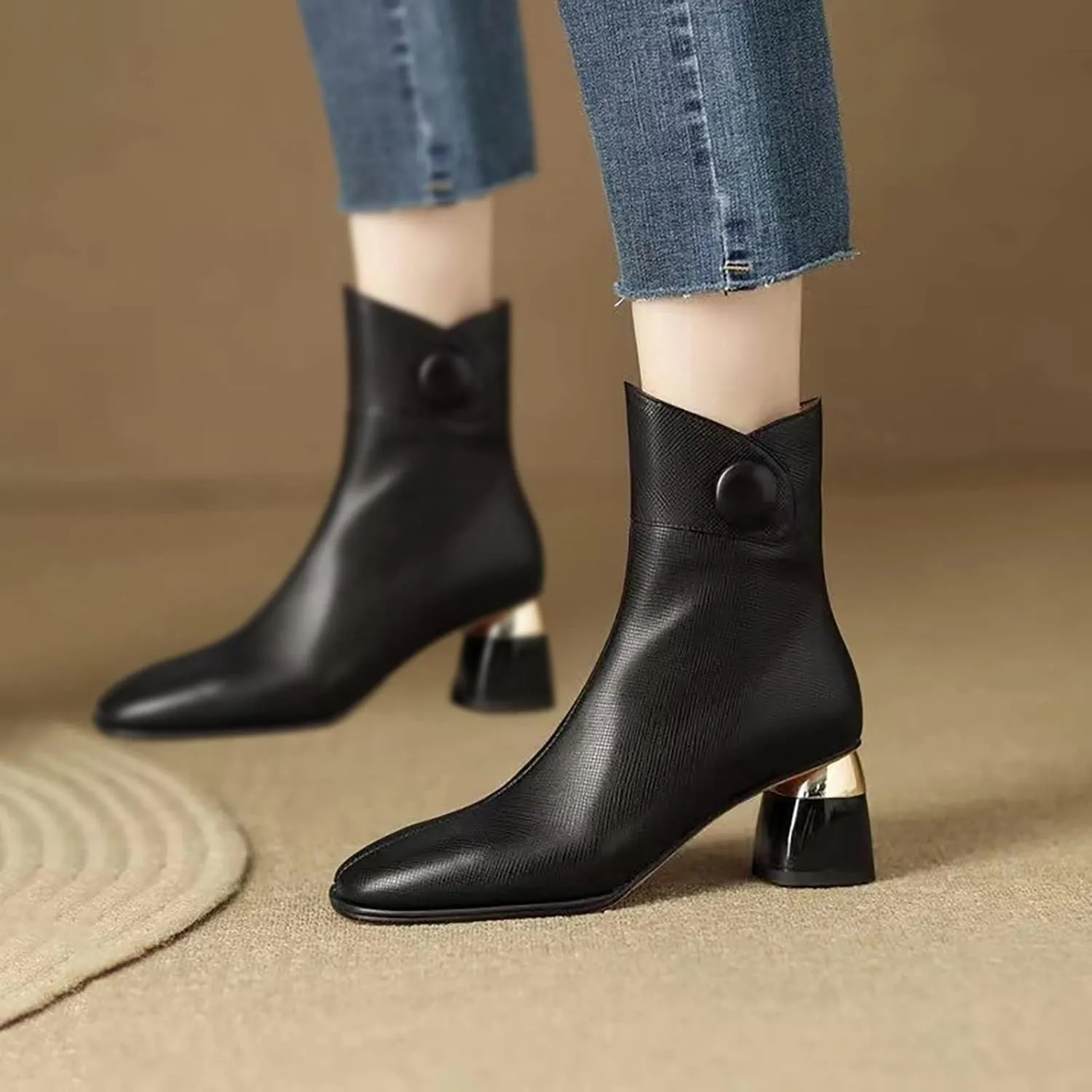 Snow Boots for Women Ankle Womens Ankle Booties Lace Up Boots for Women Ankle Booties Wedge Boot Fashion Casual Comfy Soft Lace-up Round Toe Comfortable Low Heel