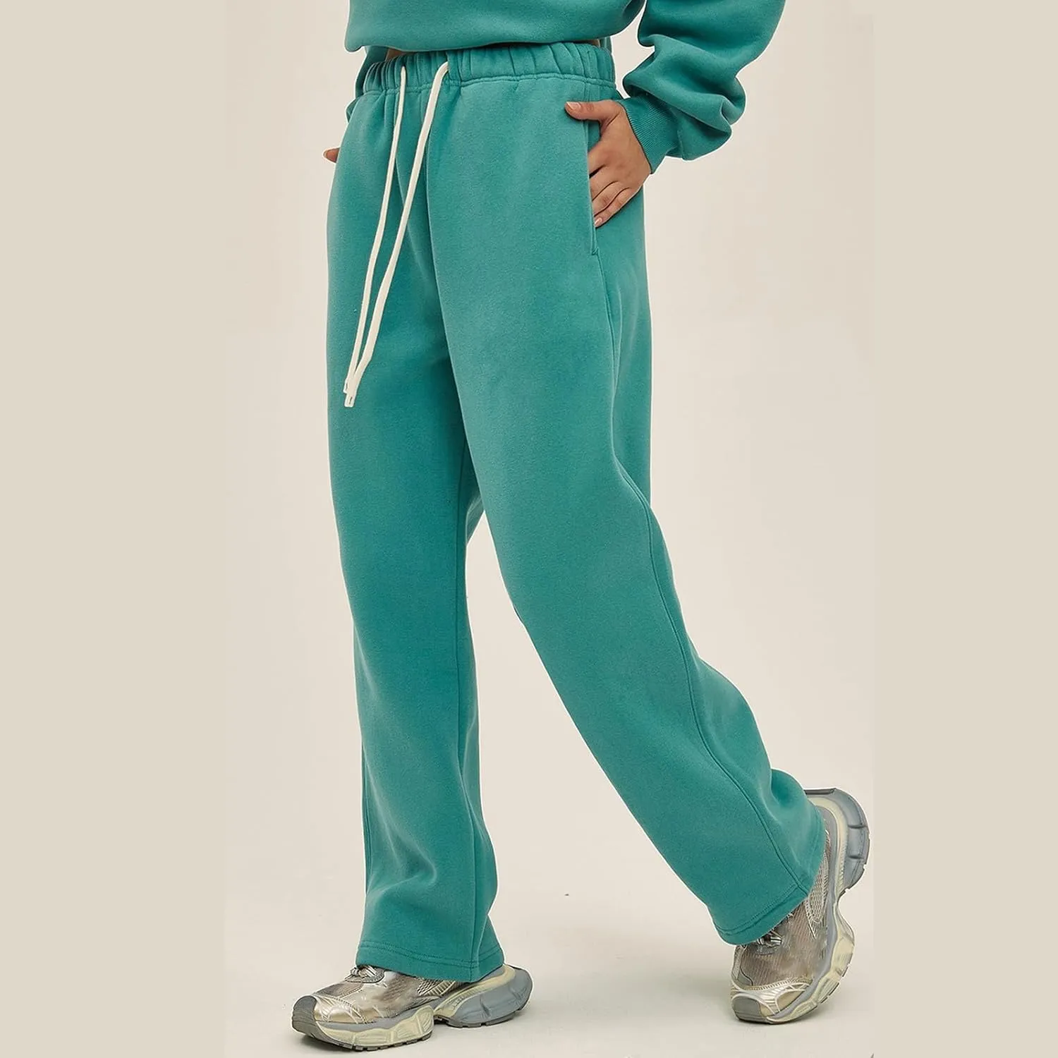 Straight Leg Sweatpants Men Plain Athletic Pants Open Bottom Casual Relaxed Fit Fall Trousers Baggy Gym Track Pants