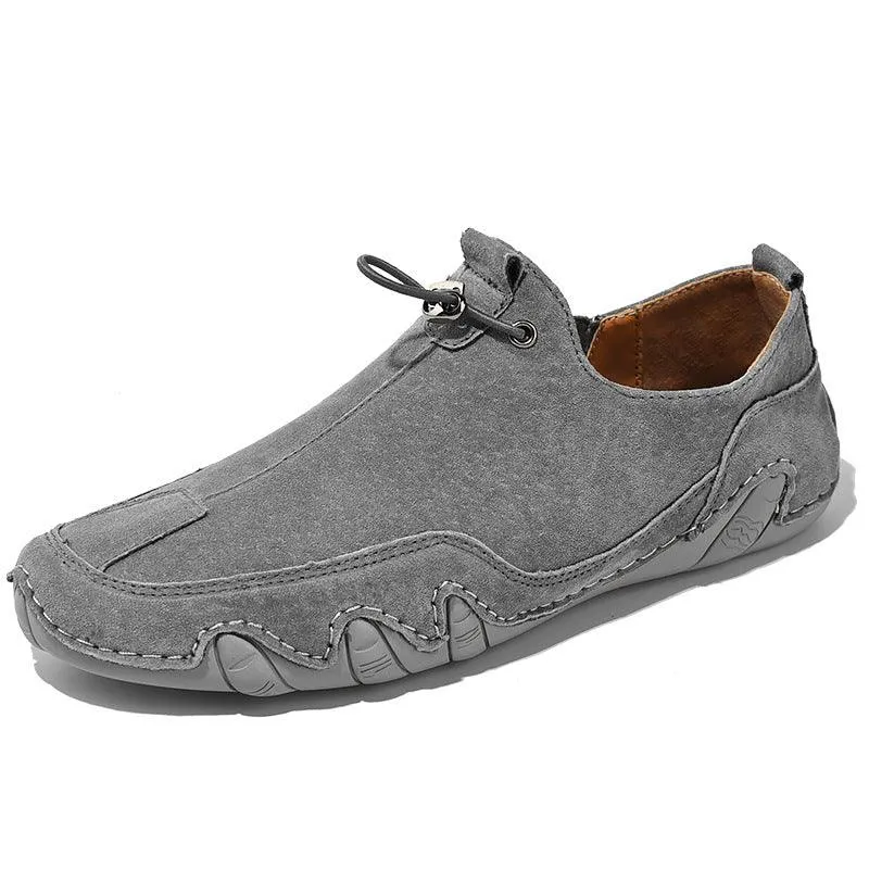 Stylish Men's Leather Shoes in British Style for Spring, Available in Plus Size
