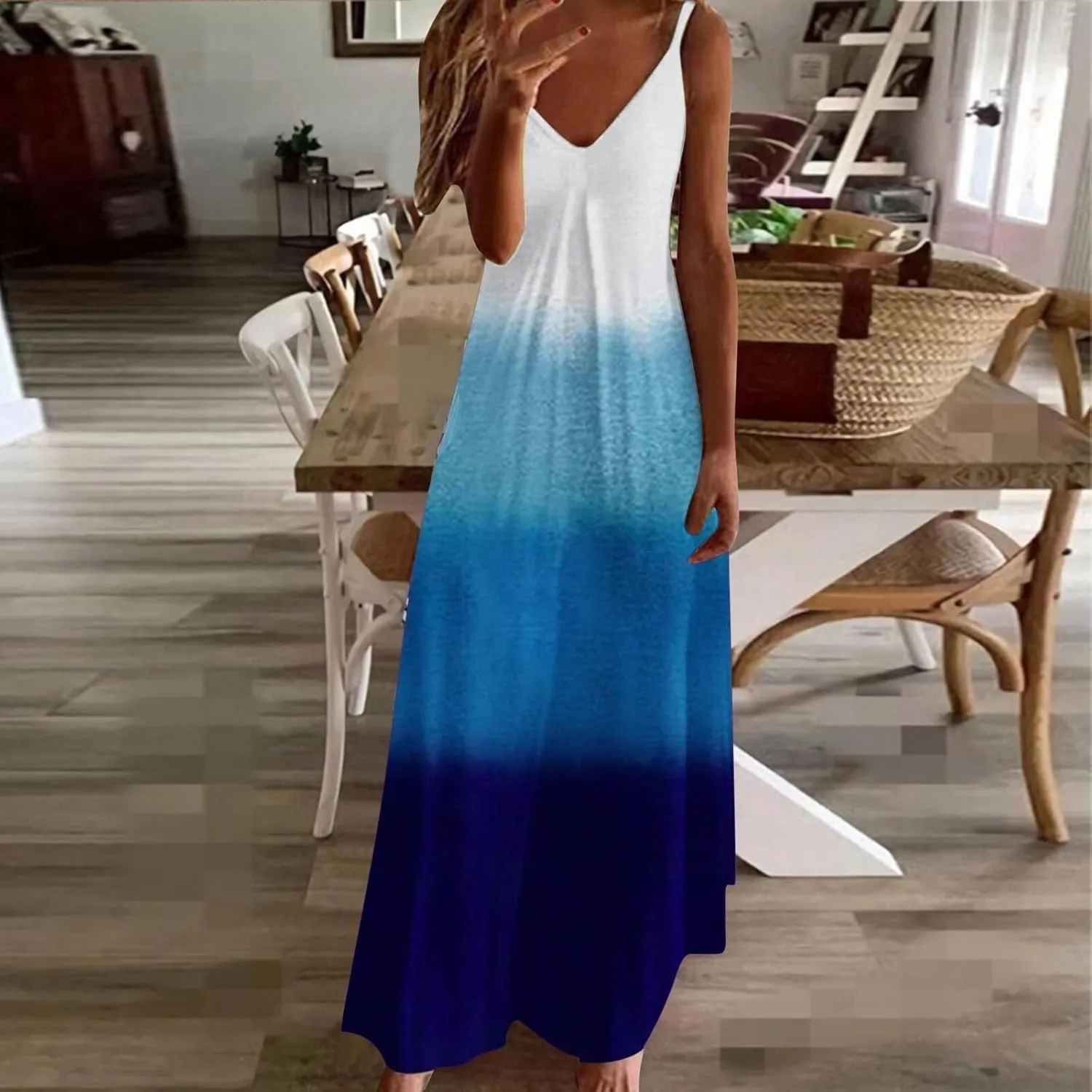 Summer Dresses for Women Vacation Floral Slip Dress Boho Maxi Sleeveless Dress Casual V Neck Beach Sundresses 2025