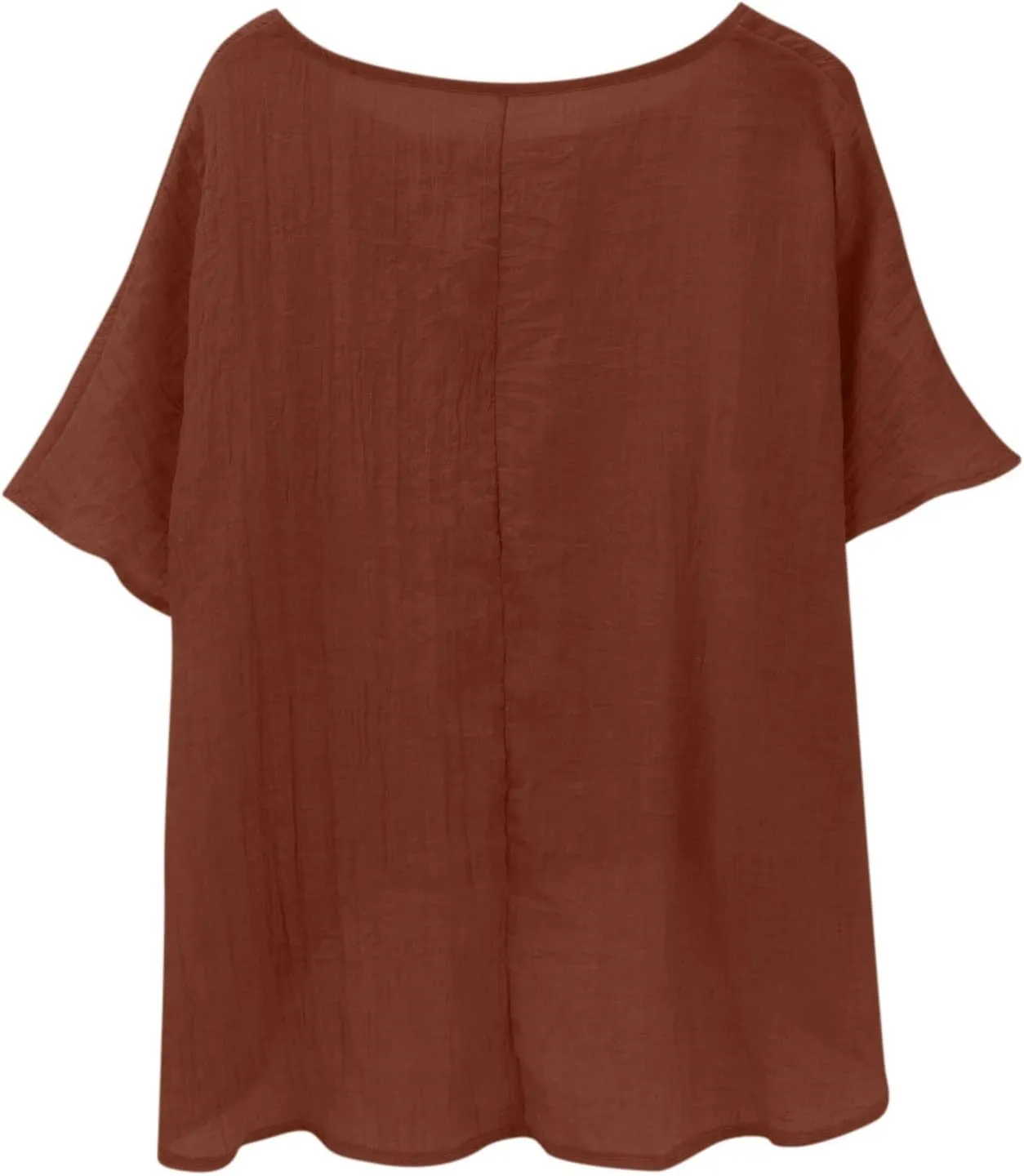 Summer Tops for Women 2025 Trendy Short Sleeve Cotton Linen Shirt Curved Hem Casual Boho Gauze Tunic Blouses Outfits