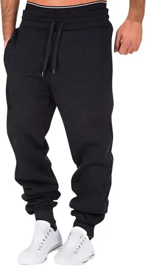 Sweatpants for Men with Pockets Jogger Sweatpants Drawstring Outdoor Trousers with Pockets Men's Cotton Multi-Pockets