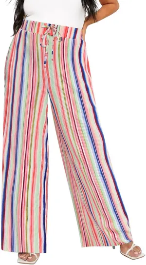 TIYOMI Plus Size Wide Leg Pants for Women Elastic Drawstring Pants High Waisted Lounge Pants XL-5XL