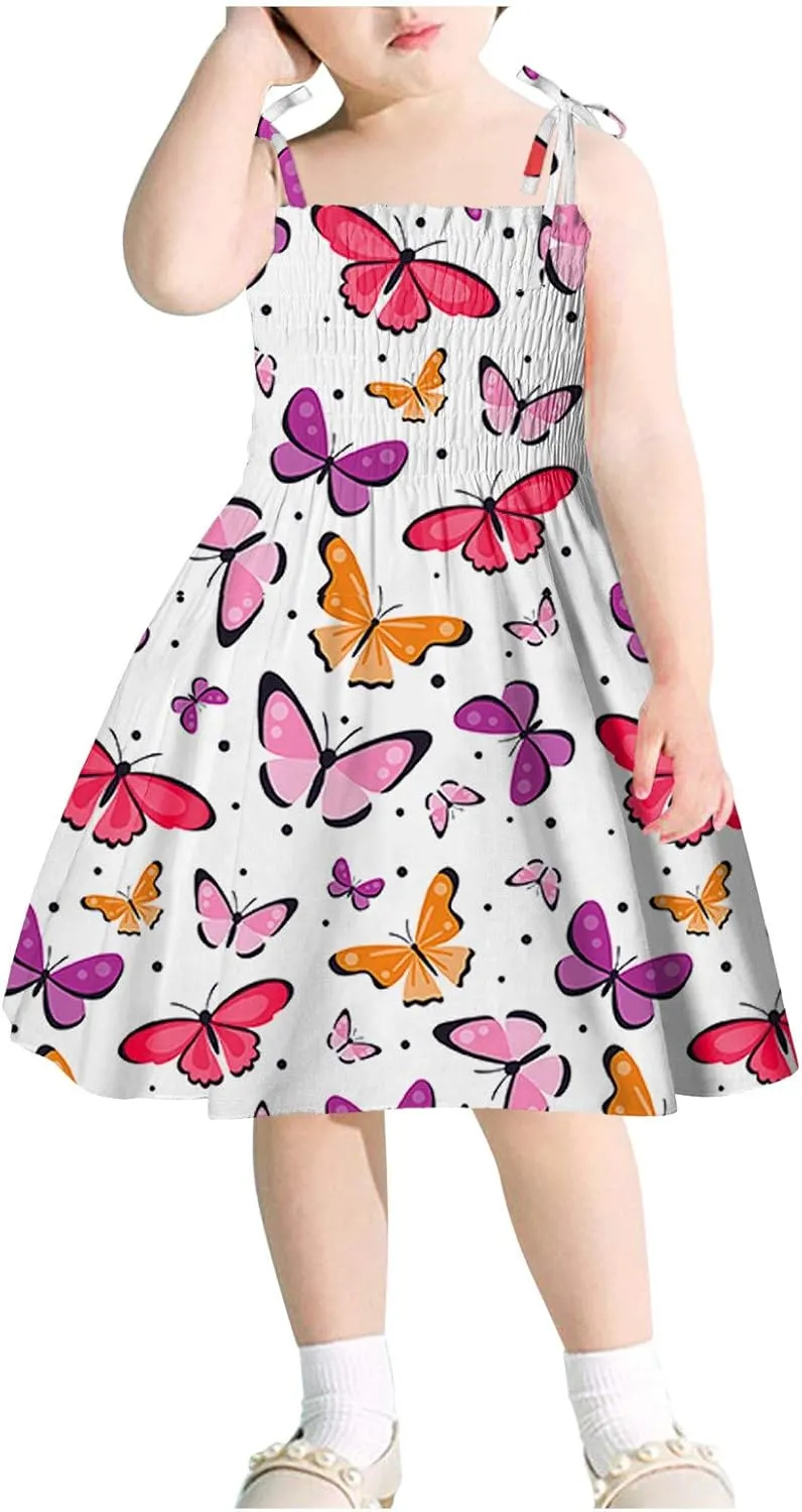 Toddler Girl Sleeveless Kids Beach Dresses Sunflower Slip Dress Floral Beach Dress Clothes