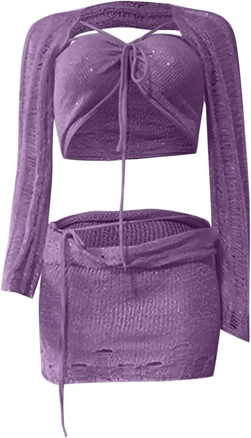 Top Skort Swimsuit Kimono Cover Up Sets for Women Match Formal Disco Club Swimsuit Sets