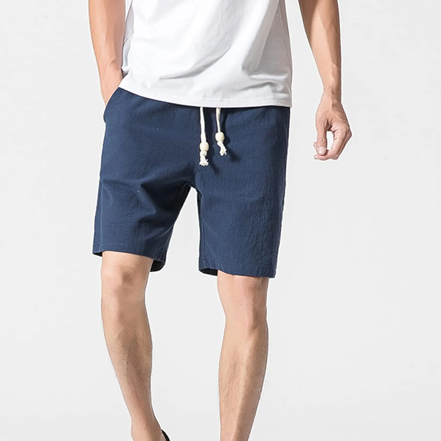 tuduoms Linen Athletic 7'' Shorts for Men Summer Casual Lightweight Board Shorts Fashion Slim-Fit Gym Workout Running Shorts