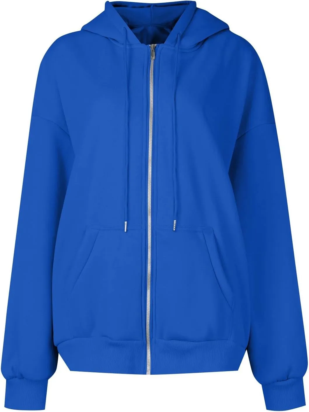 TWGONE Womens Zip Up Hoodies Long Sleeve Oversized Sweatshirts Y2K Jacket Pockets Fall Winter Outfits Fashion Clothes