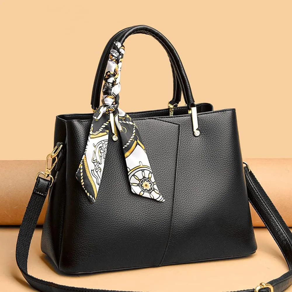 Vegan Leather Satchel Handbag for Women Top Handle Crossbody Bag Fashion Shoulder Bag Tote Large Ladies Purse
