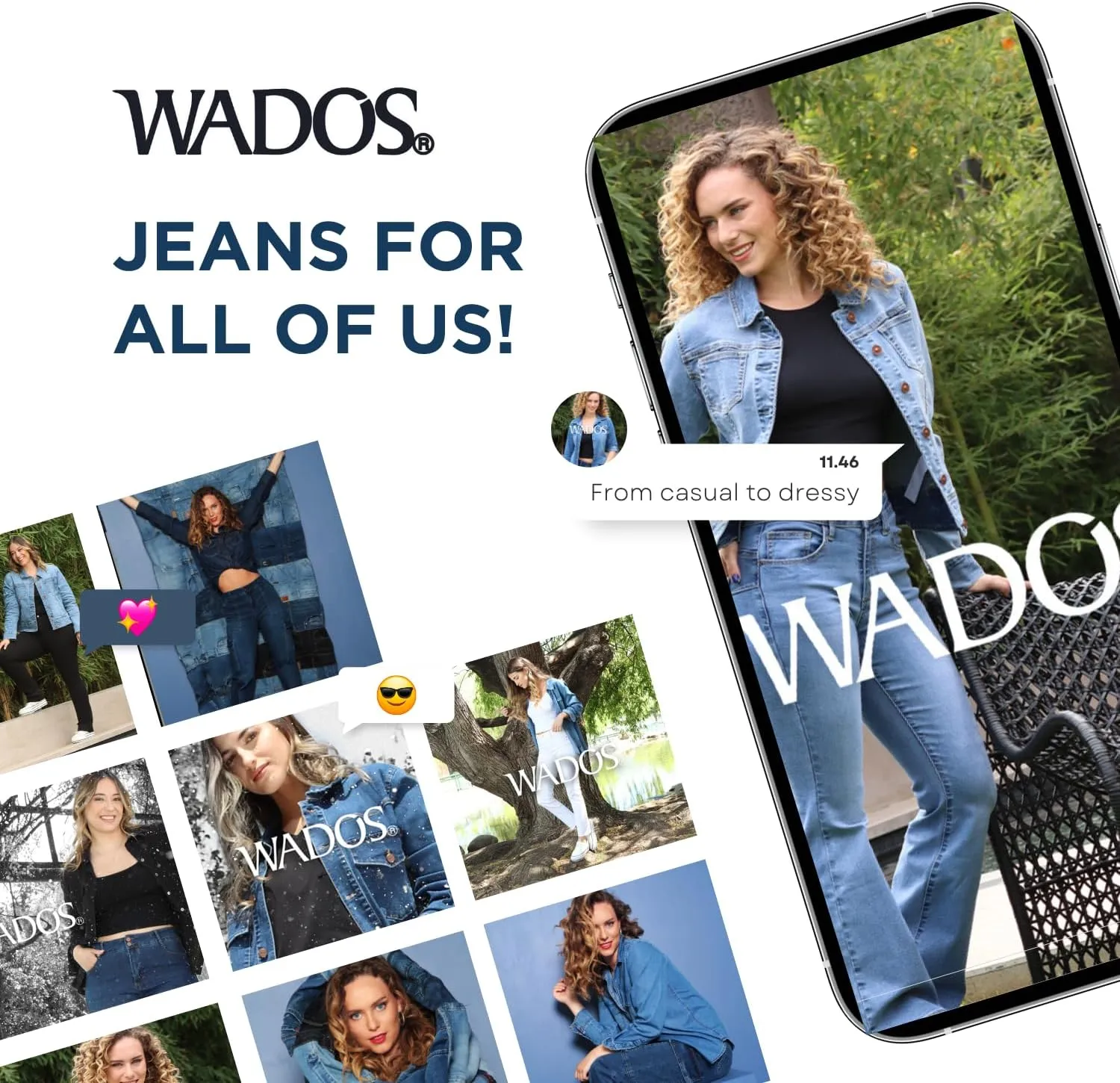 WADOS( Bootcut Jeans for Women, High Waisted, Classic Fit - Stretchy, Comfy Womens High Rise Flare Jeans - Denim Pants