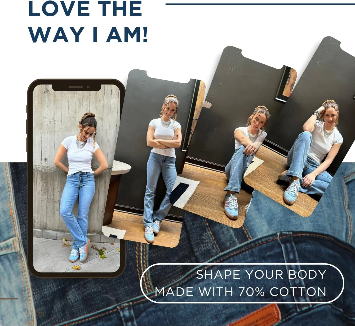 WADOS( Bootcut Jeans for Women, High Waisted, Classic Fit - Stretchy, Comfy Womens High Rise Flare Jeans - Denim Pants