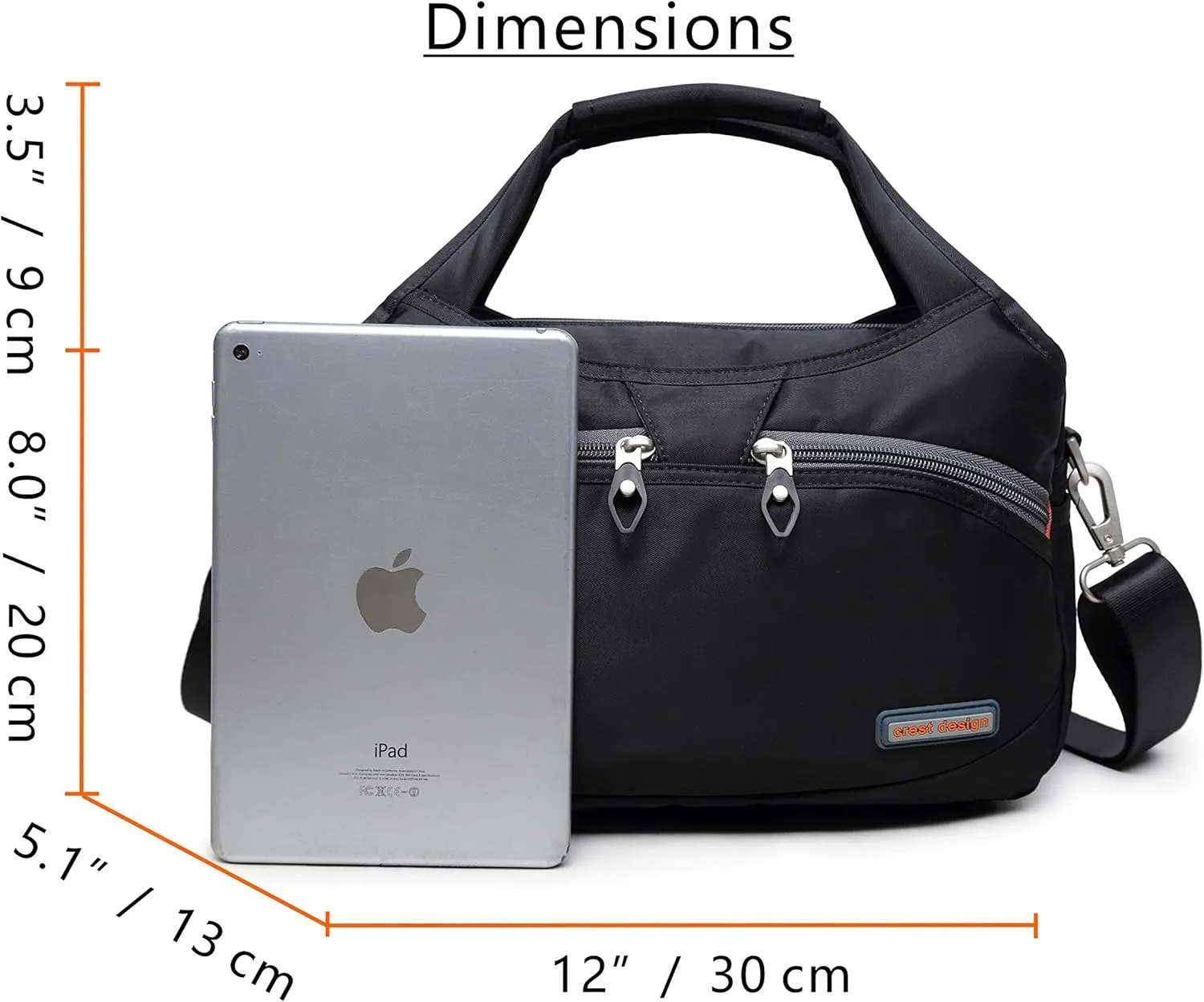 Waterproof Nylon Crossbody Bags for Women Multi-Pocket Shoulder Bag Travel Purse and Handbag