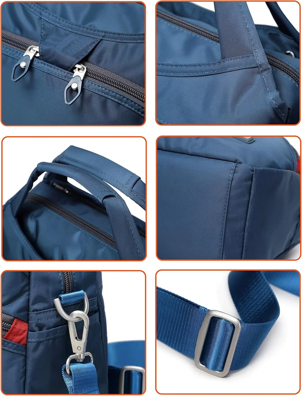 Waterproof Nylon Crossbody Bags for Women Multi-Pocket Shoulder Bag Travel Purse and Handbag