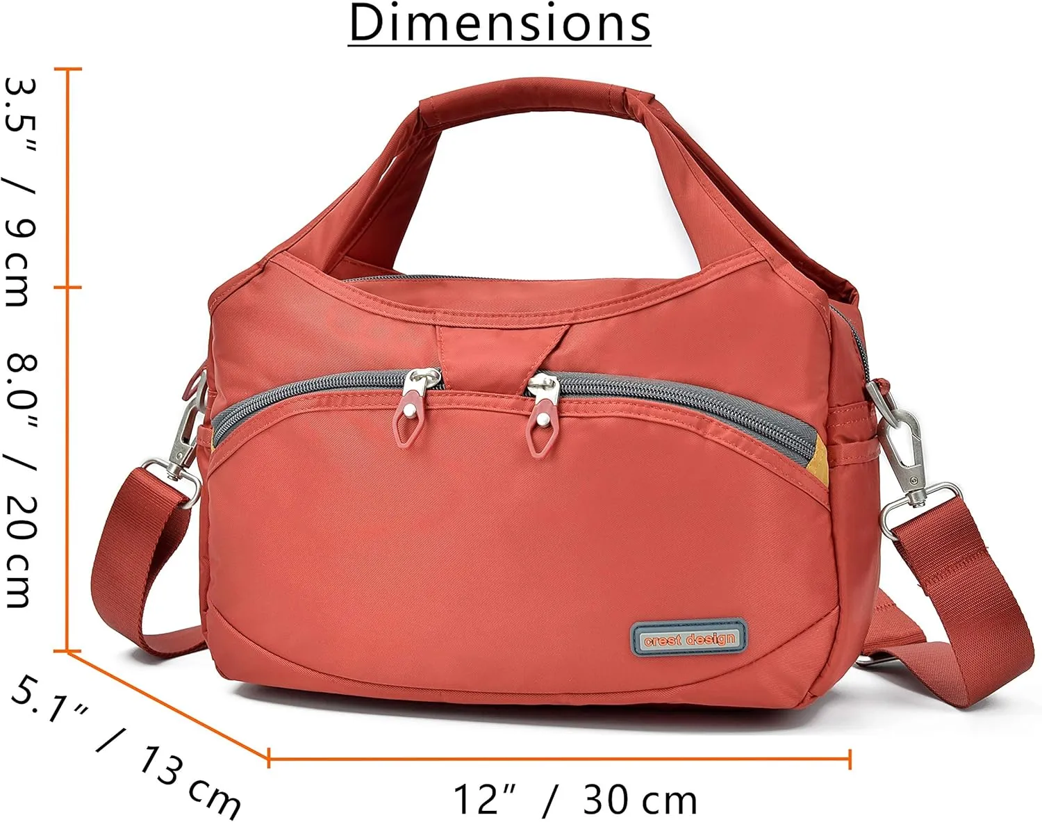 Waterproof Nylon Crossbody Bags for Women Multi-Pocket Shoulder Bag Travel Purse and Handbag