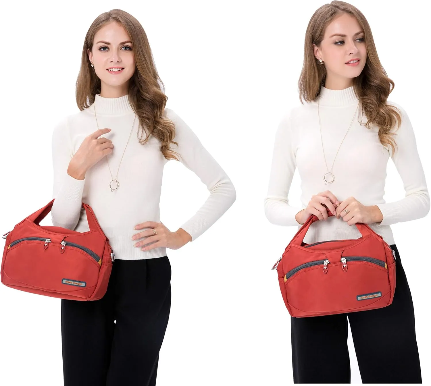 Waterproof Nylon Crossbody Bags for Women Multi-Pocket Shoulder Bag Travel Purse and Handbag