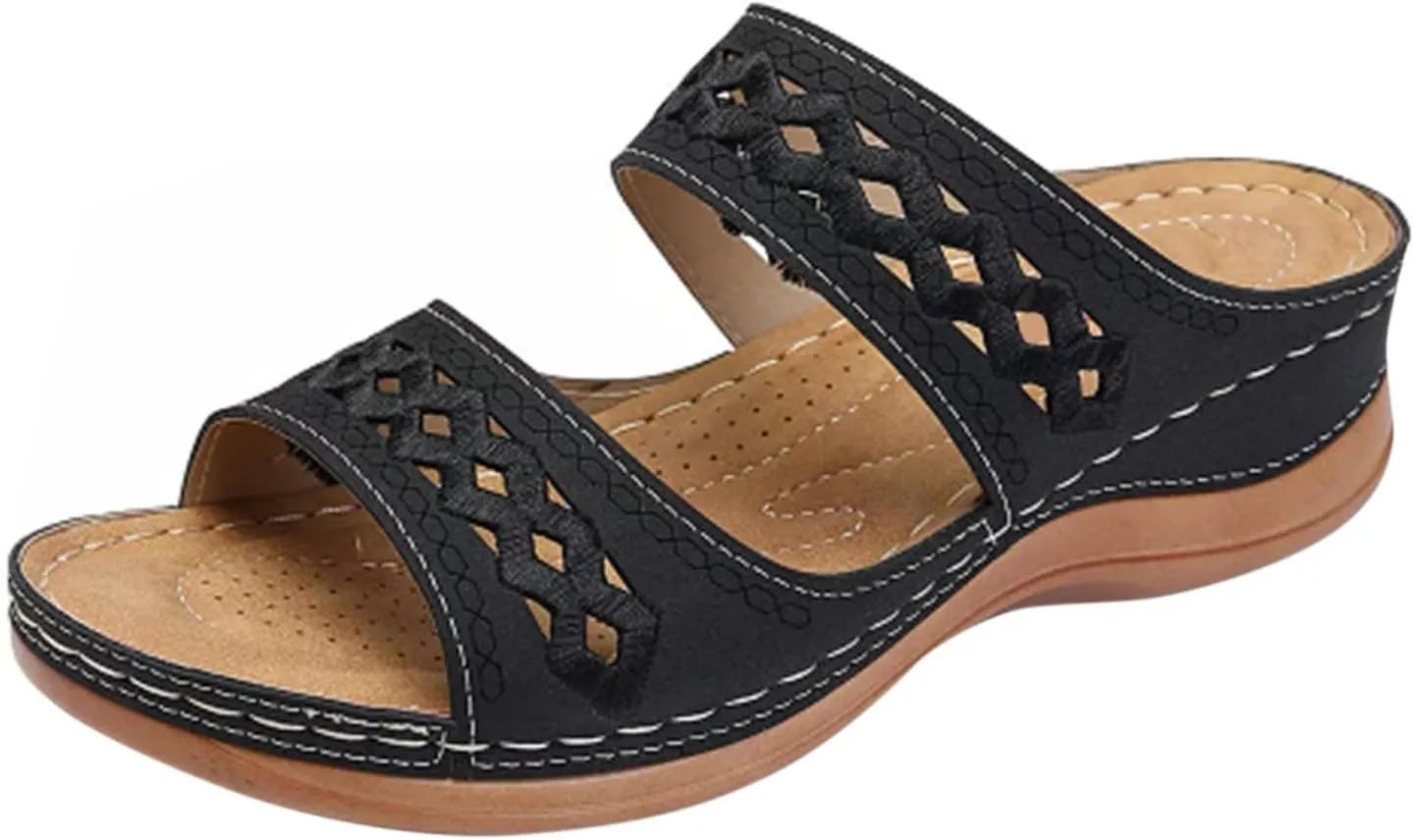 Wedge Sandals Women Comfortable Orthopedic Slippers Casual Arch Support Sandals Embroidered Outdoor Walking Shoes2