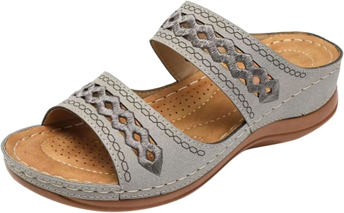 Wedge Sandals Women Comfortable Orthopedic Slippers Casual Arch Support Sandals Embroidered Outdoor Walking Shoes2