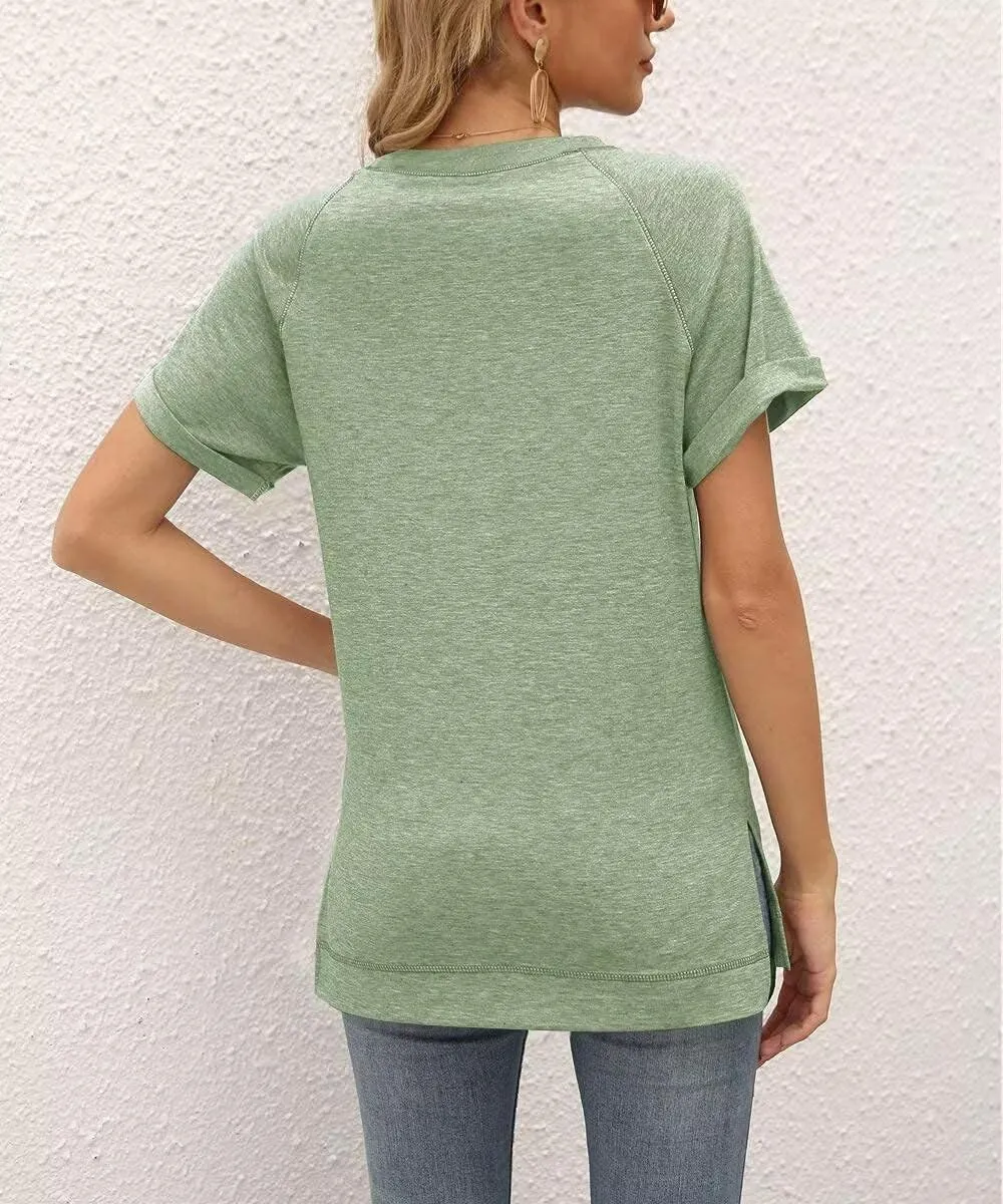 Welity Women's Tops Short Sleeve T Shirts Crewneck Casual Loose Fit Tunic Tops