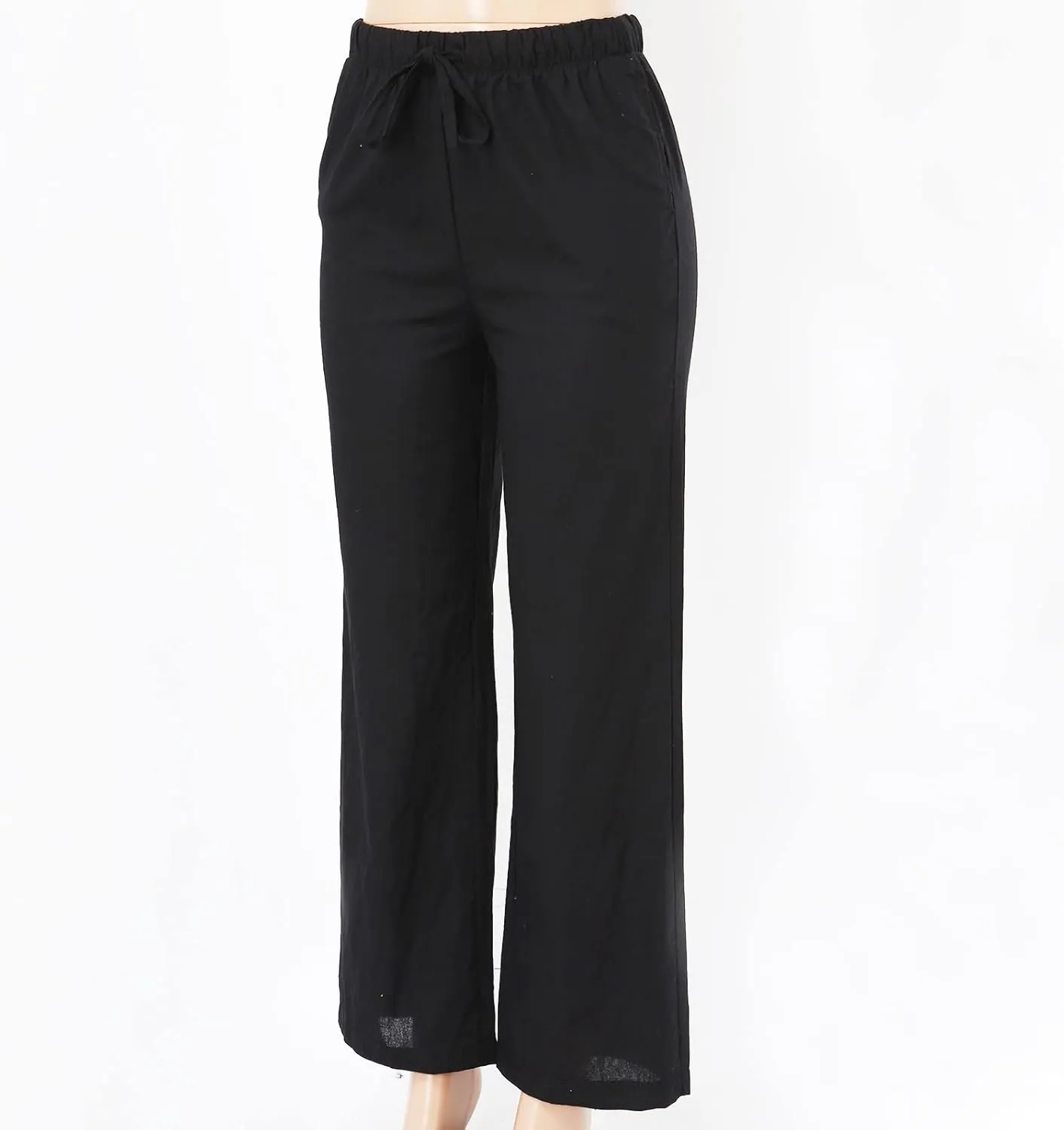 Wide Leg Pants Woman Baggy Lightweight Casual Palazzo Pants Drawstring Elastic Waisted Summer Comfy Outdoor Slacks