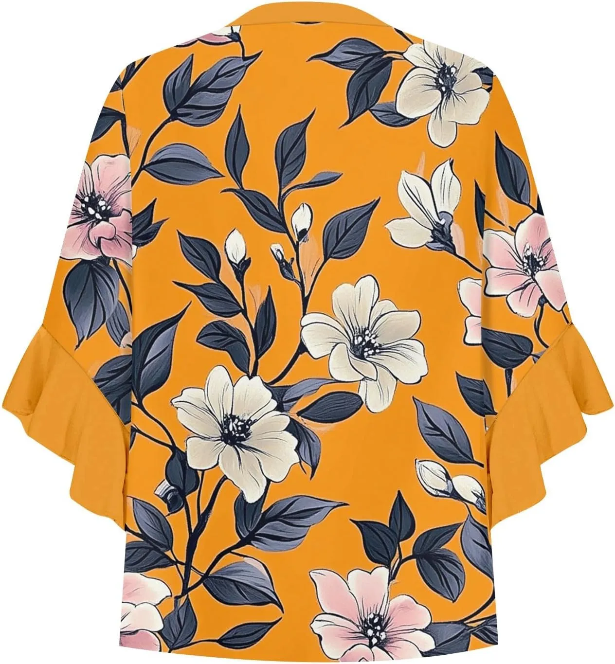 Women 3/4 Length Sleeve Tops Summer Blouses Dressy Casual V Neck Tshirts with Flared Sleeve Tee Shirts Trendy
