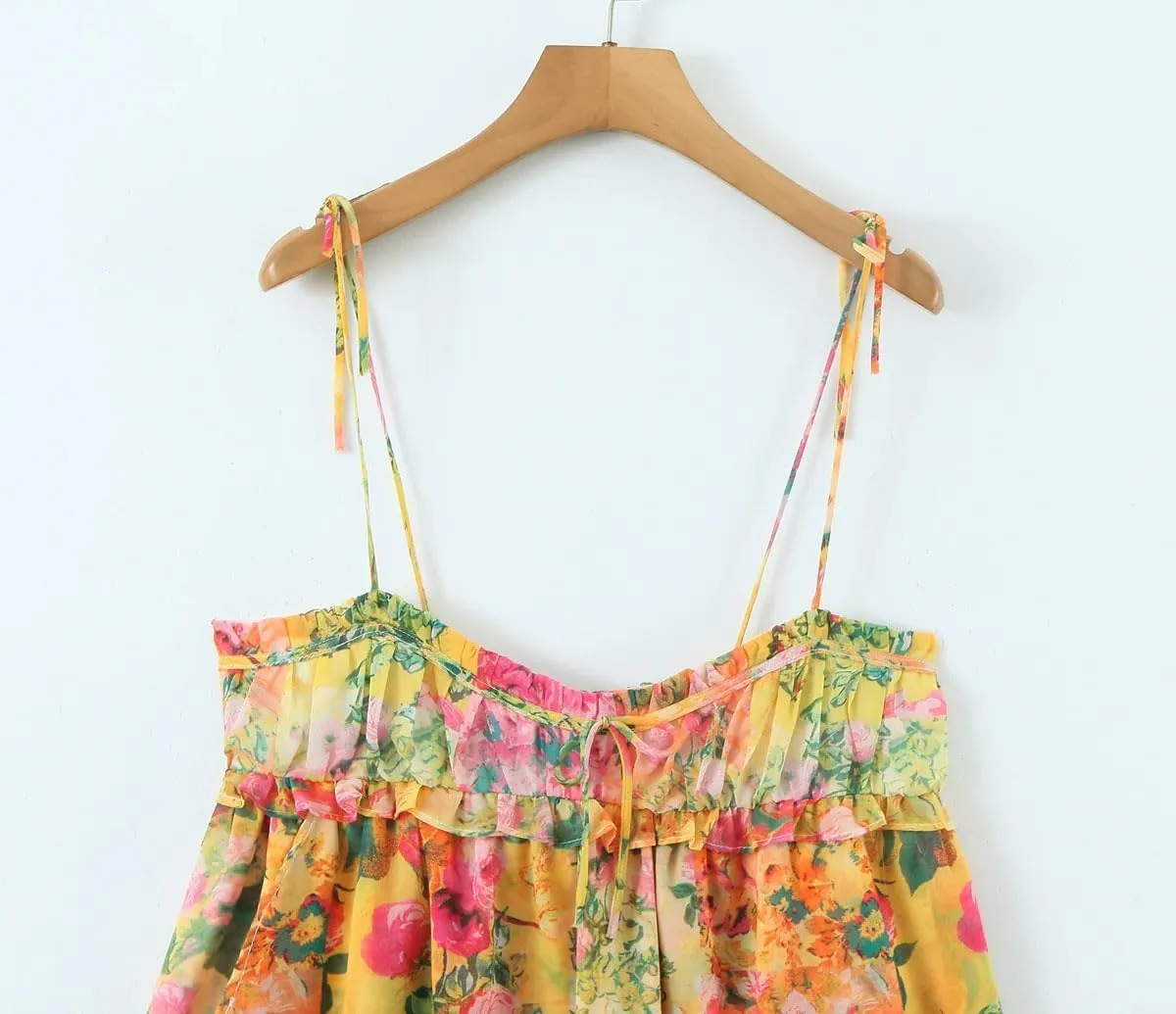 Women Corset Flower Print Spaghetti Strap Mini Dress Backless Skater Holiday Slip Dress