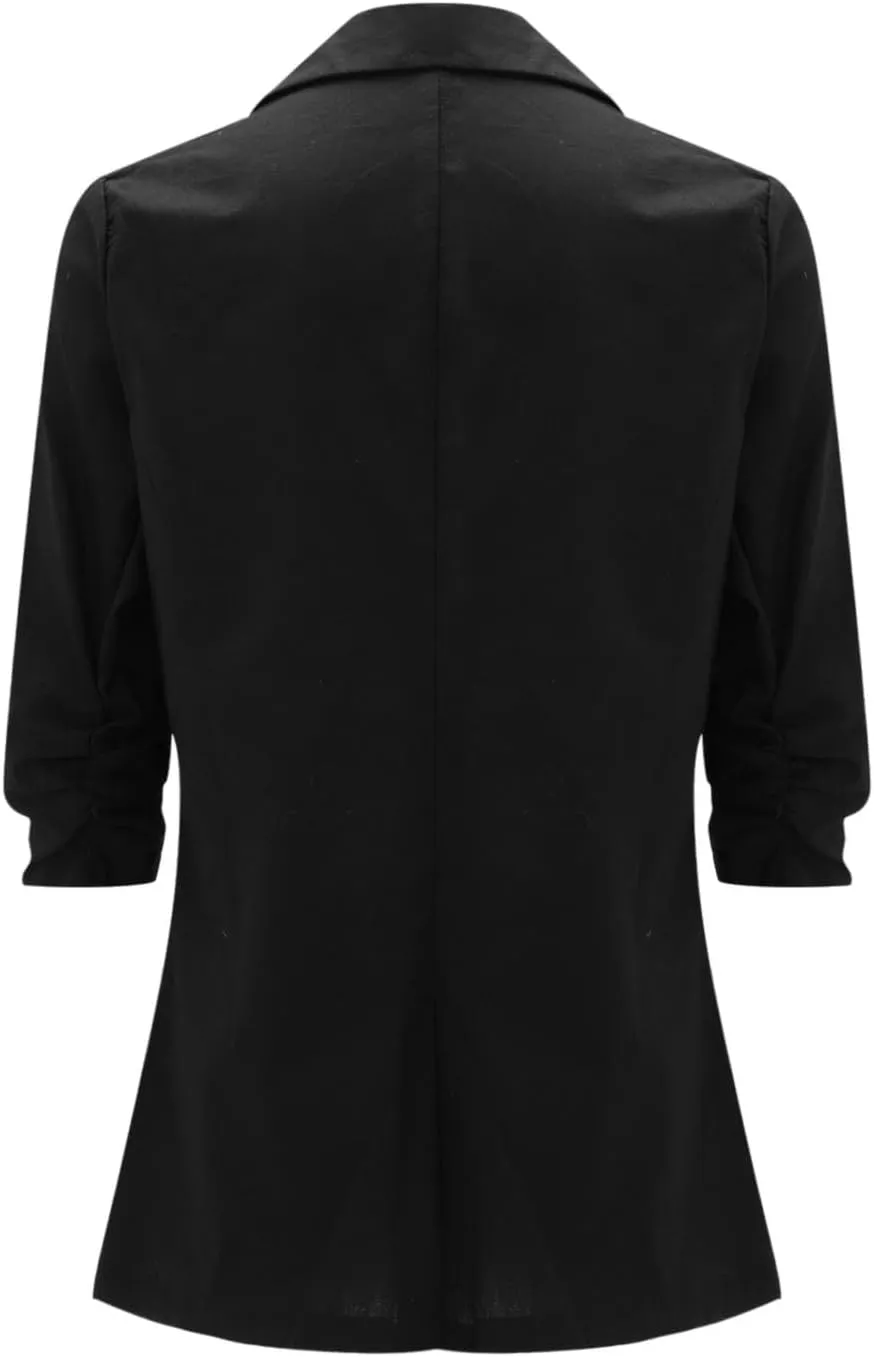 Women Cotton Linen Blazer Business Casual Lightweight One Button Work Suit Jacket Summer Trendy 2025