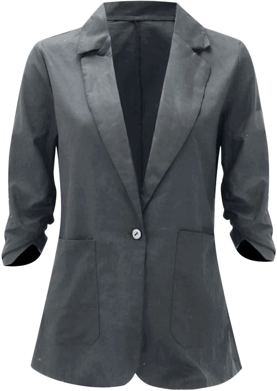 Women Cotton Linen Blazer Business Casual Lightweight One Button Work Suit Jacket Summer Trendy 2025