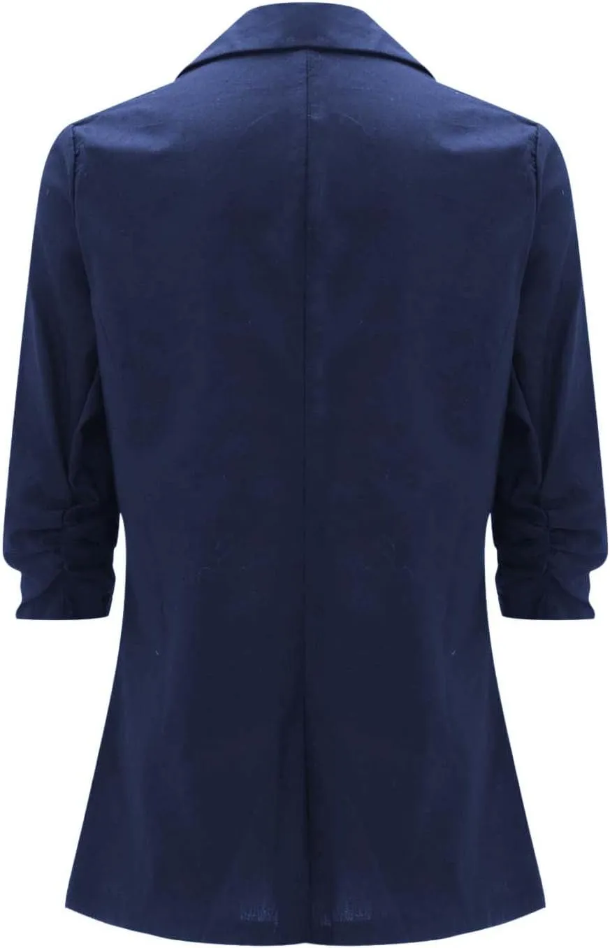 Women Cotton Linen Blazer Business Casual Lightweight One Button Work Suit Jacket Summer Trendy 2025