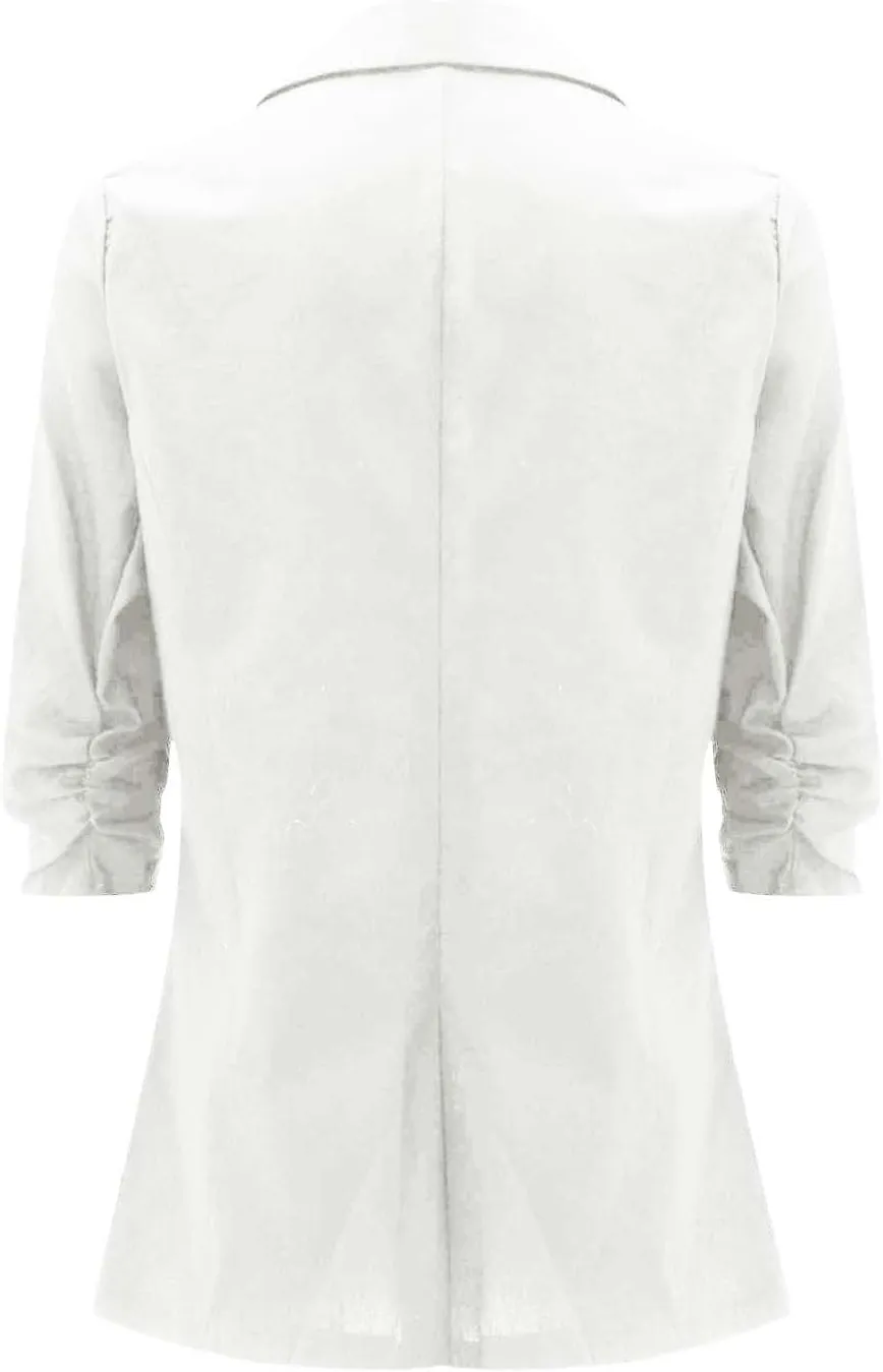 Women Cotton Linen Blazer Business Casual Lightweight One Button Work Suit Jacket Summer Trendy 2025