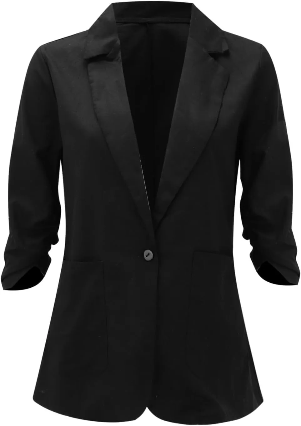 Women Cotton Linen Blazer Business Casual Lightweight One Button Work Suit Jacket Summer Trendy 2025