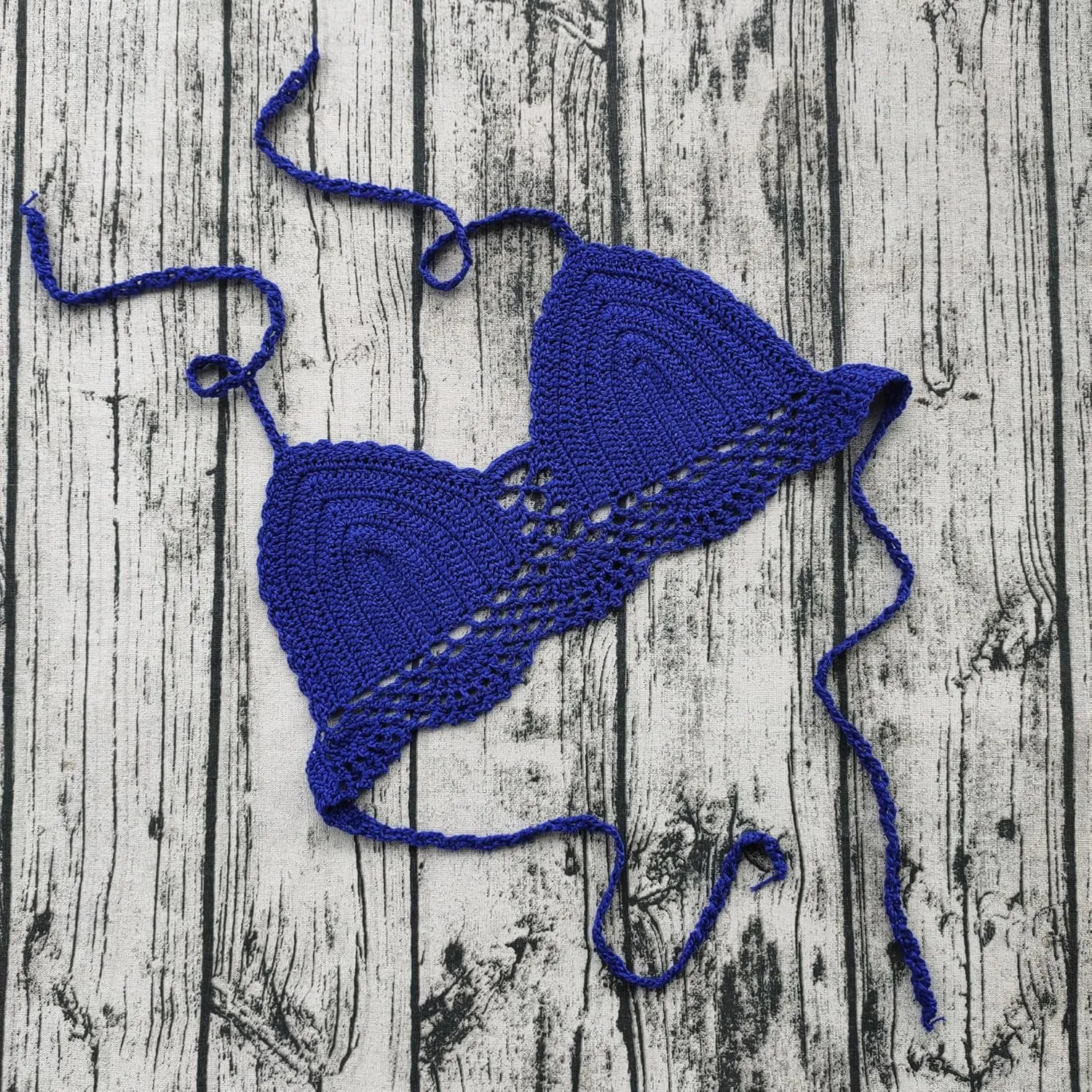 Women Crochet Bikini Halter Bralette Backless Camisole Knit Bra Tops Summer Beachwear