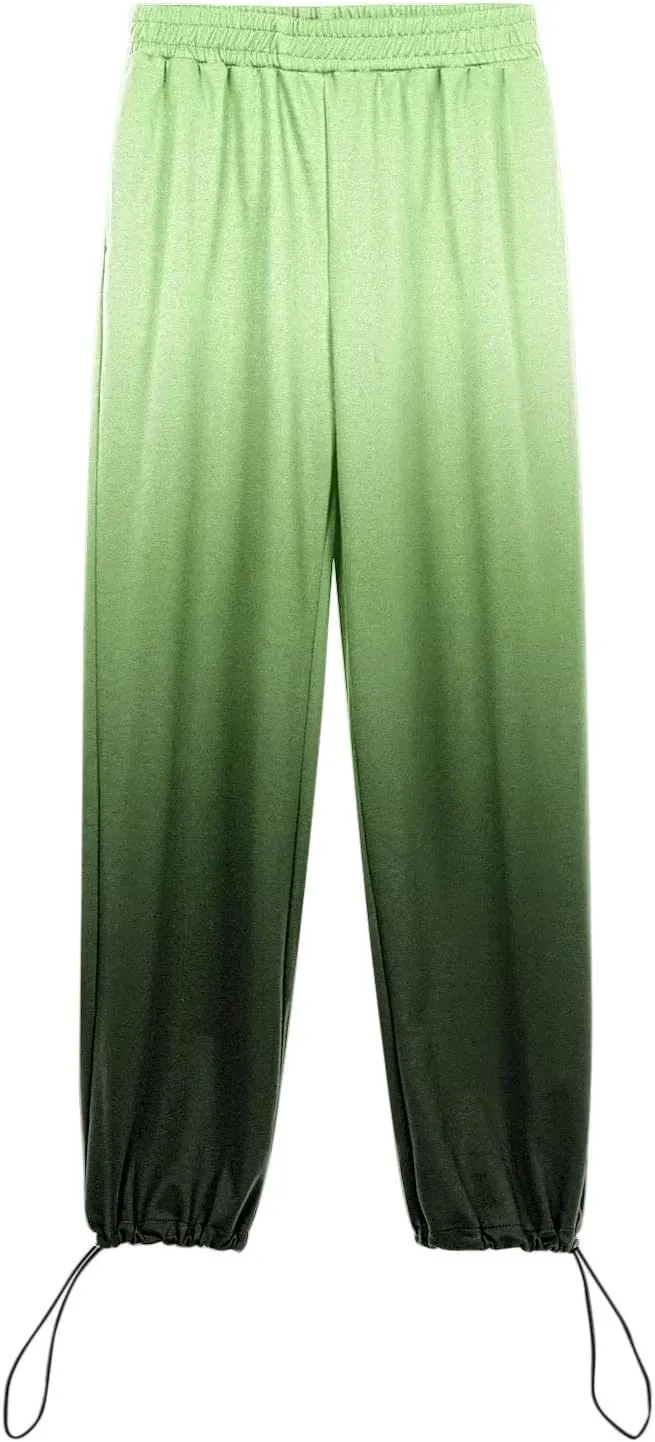 Women Gradient Print Bottom Sweatpants Pockets High Waist Sporty Gym Athletic Fit Jogger Dress Pants for Women Petite