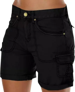Women Running Shorts Summer Casual Loose Cargo Shorts Multiple Pockets Beach Short Trousers Outdoor Hiking Tactical Shorts