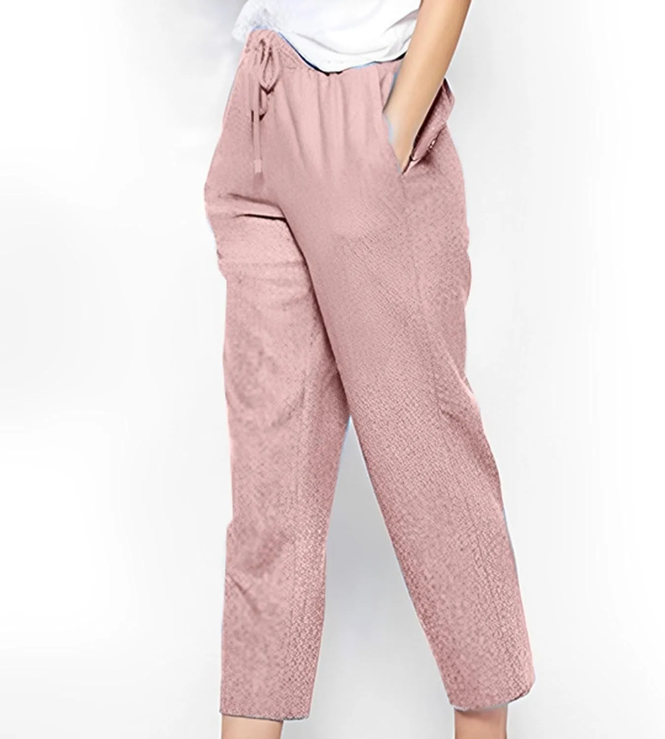 Women Straight Pants Loose Thin Summer Trousers Wide Leg High Waist Trouser Pants Solid Color Skin-Friendly Pants