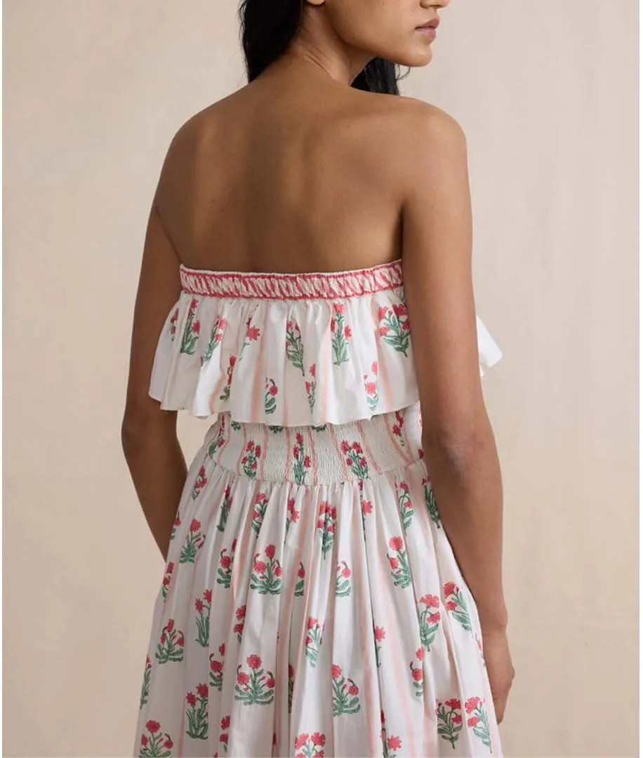 Women Summer Boho Tie Shoulder Dress Y2k Floral Smocked Flowy Long Dress Ruffle Tiered Beach Vocation Sundress