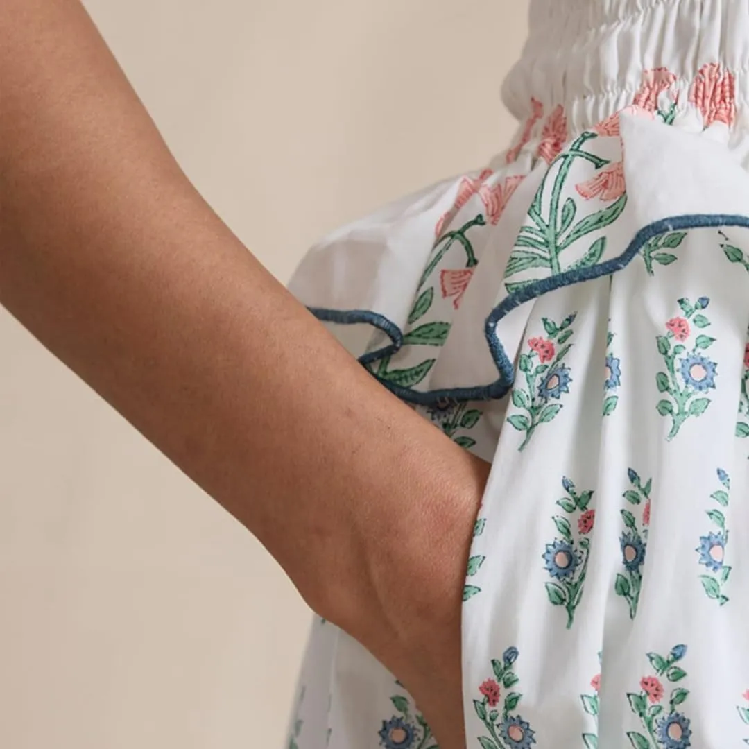 Women Summer Boho Tie Shoulder Dress Y2k Floral Smocked Flowy Long Dress Ruffle Tiered Beach Vocation Sundress