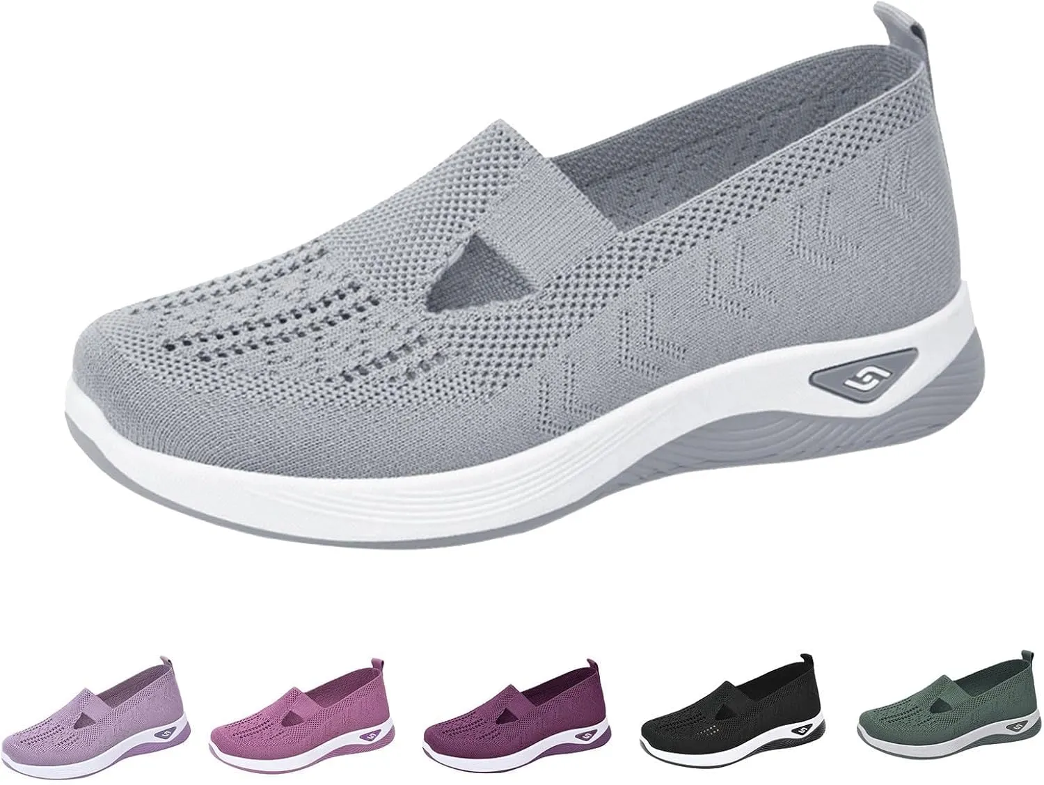 Women Walking Shoes Orthopedic Sock Sneakers Slip-On Woven Breathable Mesh Nursing Work Mesh Air Cushion Athletic Shoes