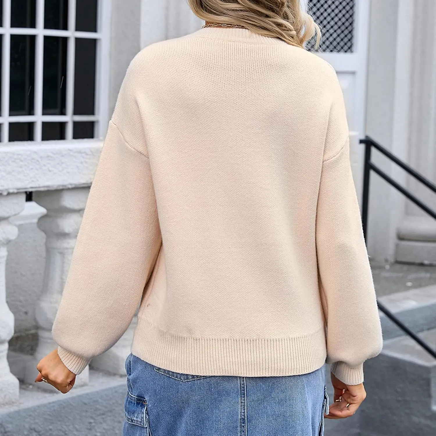 Women Y2k Graphic Oversized Sweaters Long Sleeve Crewneck Cute Knit Pullover Crochet Knit Loose Jumper Top