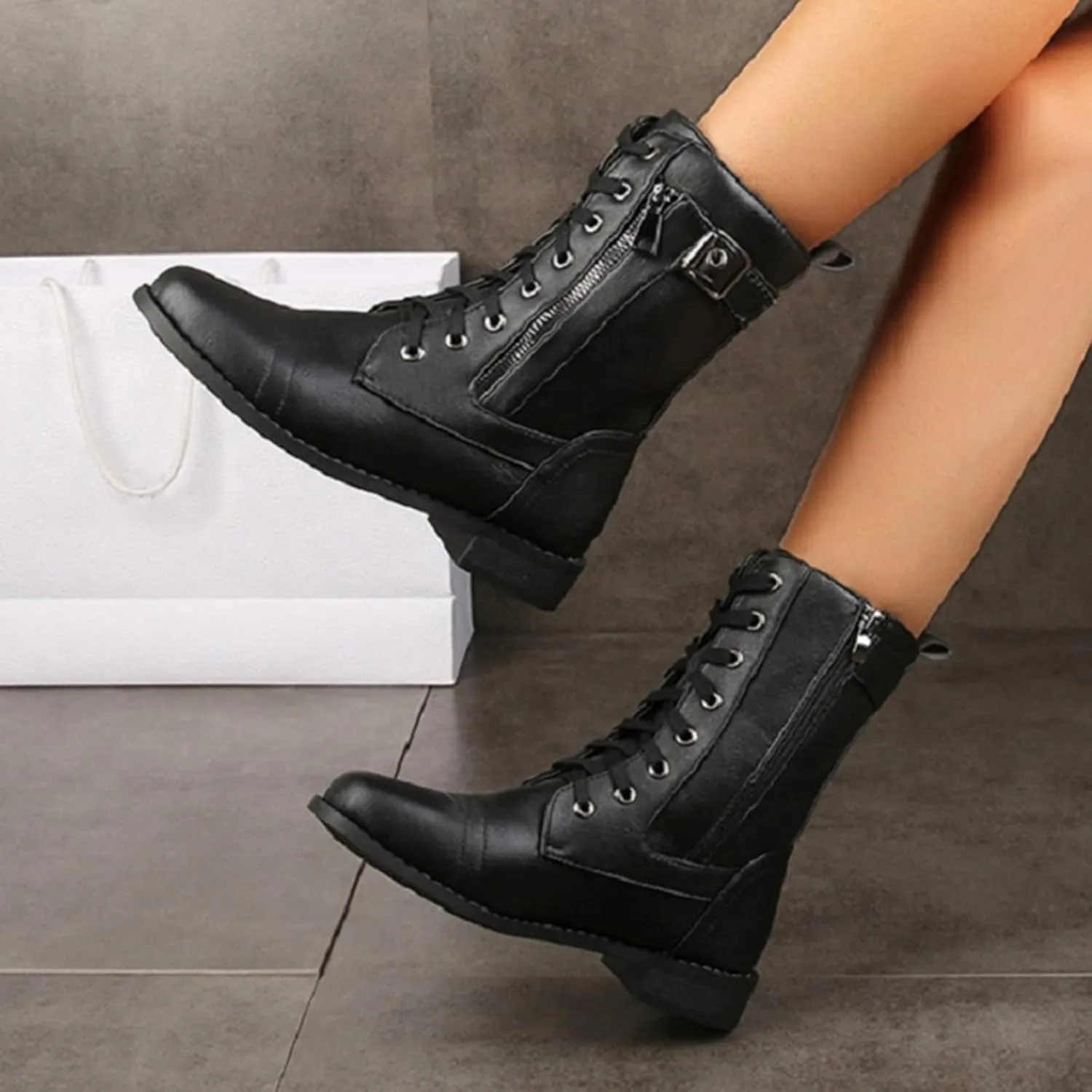 Women's Ankle Boots & Booties Women Booties Low Heel Oxford Boots for Women Womens Hiking Boot Non Slip Slip On Chunky Low Heel Classic Pointed Toe