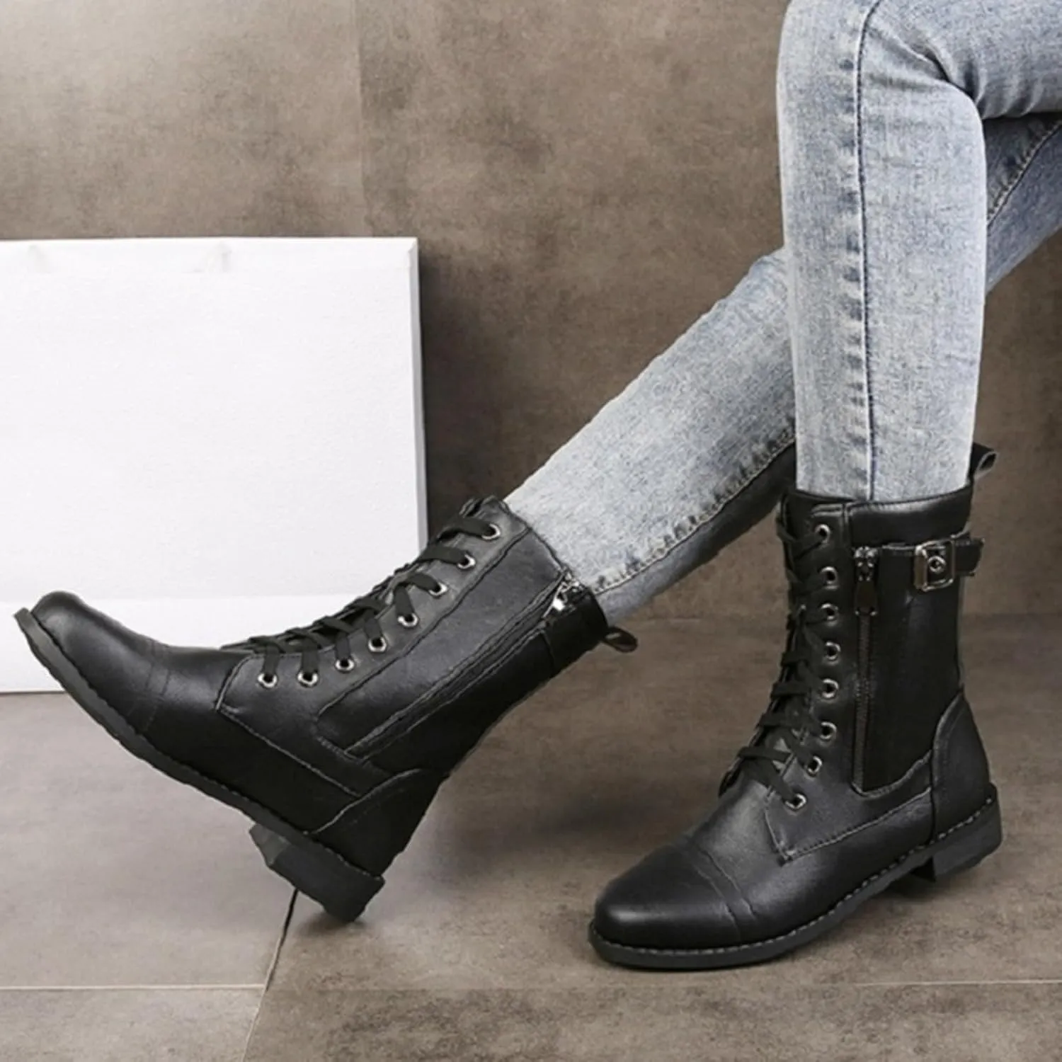 Women's Ankle Boots & Booties Women Booties Low Heel Oxford Boots for Women Womens Hiking Boot Non Slip Slip On Chunky Low Heel Classic Pointed Toe