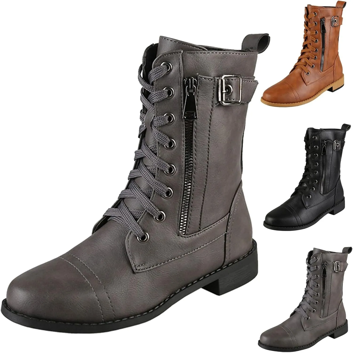 Women's Ankle Boots & Booties Women's Booties and Ankle Boot Black Womens Cowboy Boots Womens Bootie Round Toe Non Slip Slip On Closed Pointed Toe Low Block Heel Zip Up