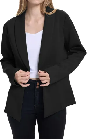 Womens Casual Blazers Open Front Lapel Long Sleeve Business Jackets Solid Blazer