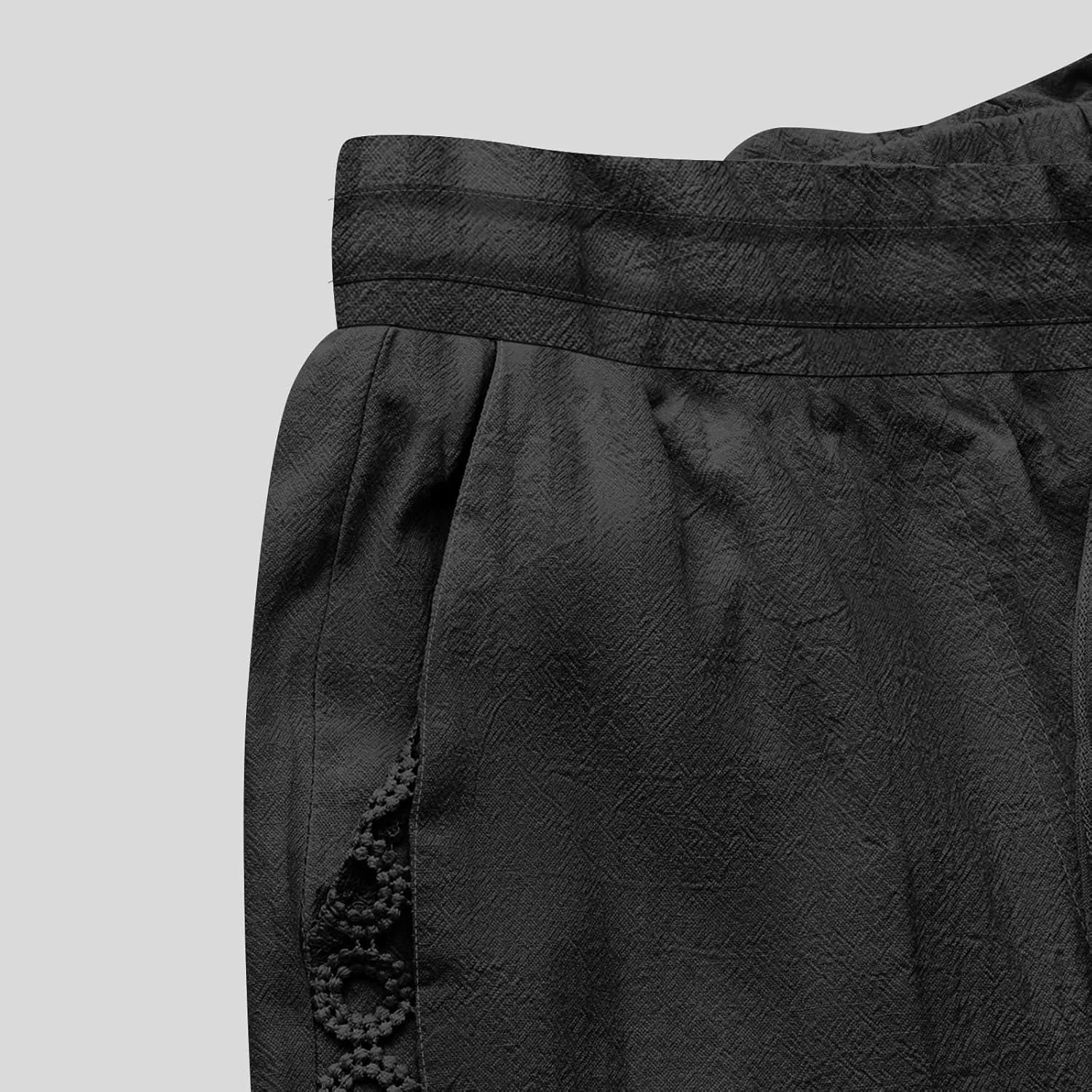 Womens Casual Cotton Linen Pants Trendy Drawstring Side Hollow Trousers Summer Vacation Lounge Travel Outfits 2025