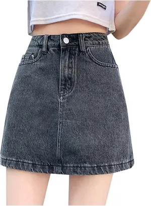 Womens Denim Skirts High Waisted Casual Stretchy Trendy Baggy Teen Girls Summer Slim Fit Y2k Relaxed Fit Jean Shorts