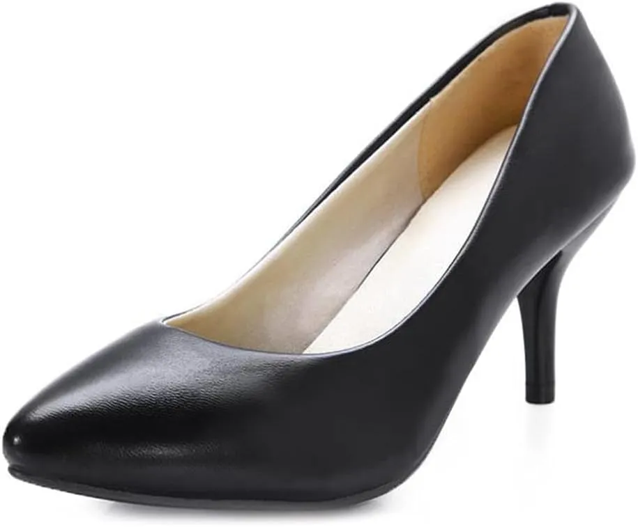 Women's Fashion Metallic Kitten Stiletto High Heel Pumps Pointed Toe Suede Slip On Comfort Dress Shoes