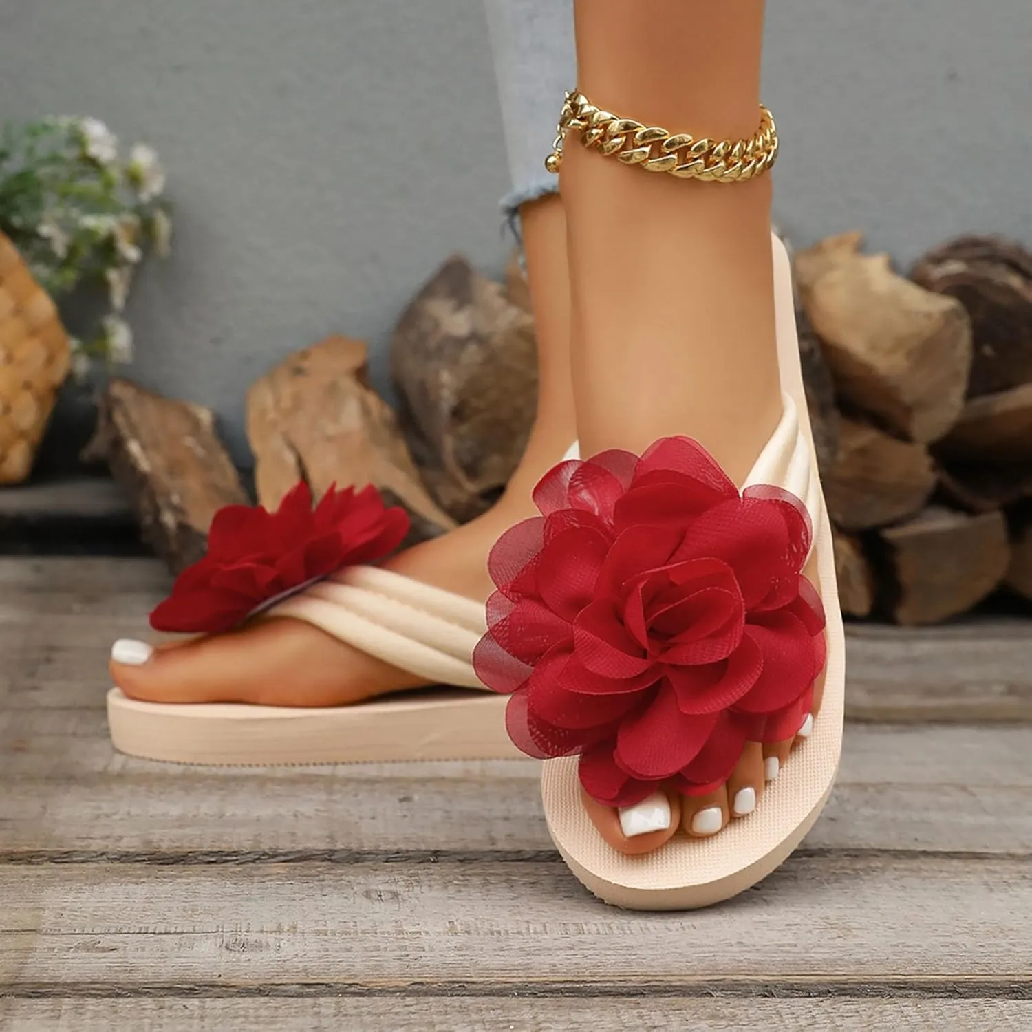 Womens Flip Flops Sandals Arch Support Wedge Sandals Comfortable Casual Slippers Summer Beach Thong Sandals