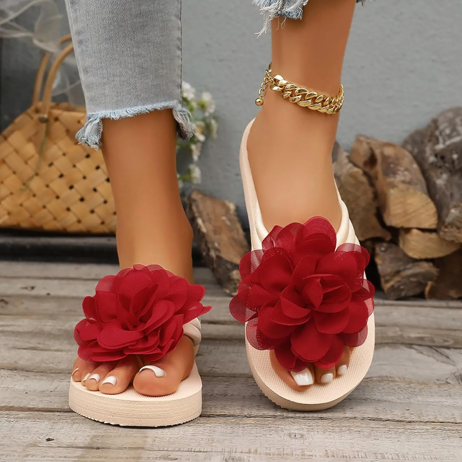 Womens Flip Flops Sandals Arch Support Wedge Sandals Comfortable Casual Slippers Summer Beach Thong Sandals