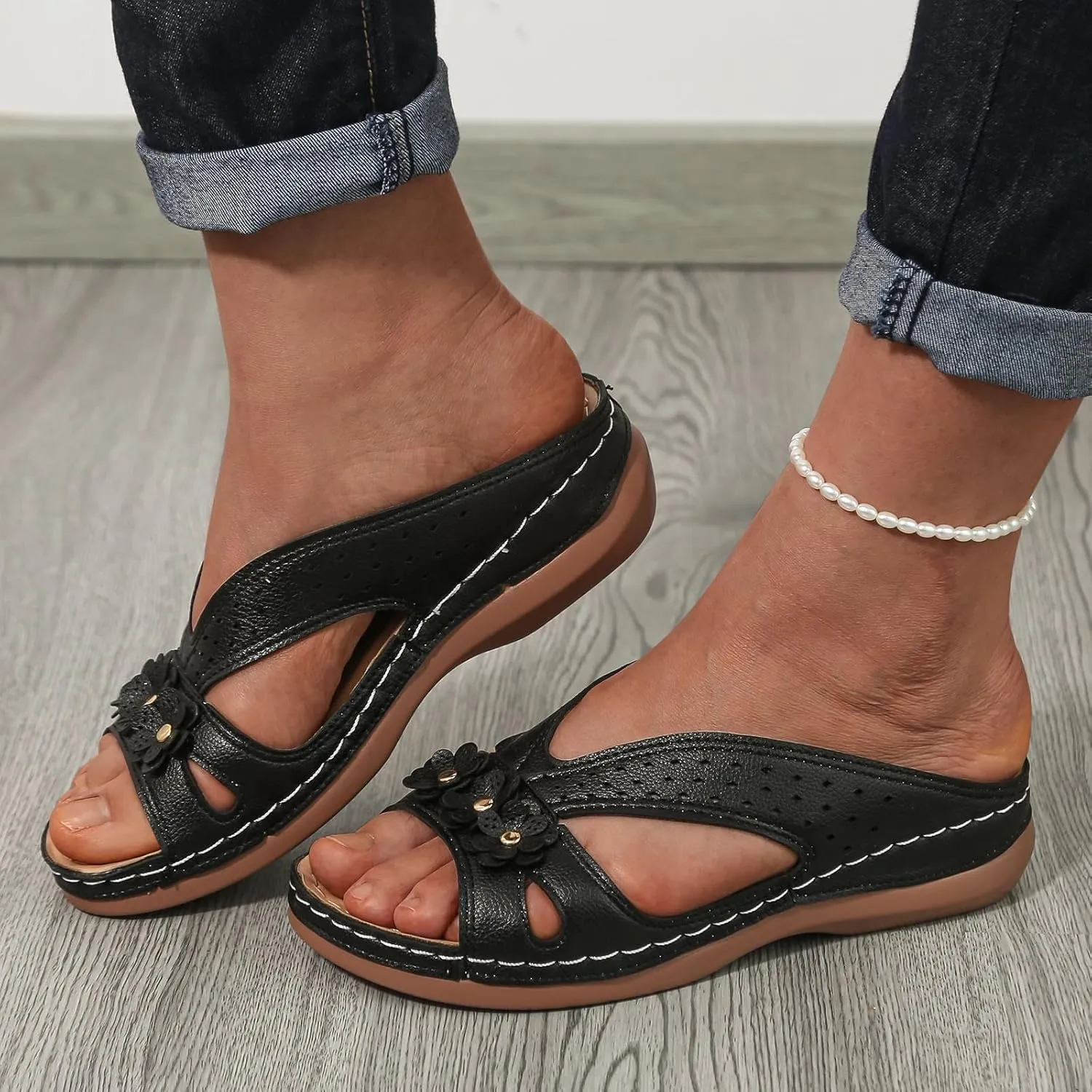 Womens Flip Flops Summer Dressy Wedge Sandals Orthopedic Platform Sandals Casual Comfortable Walking Shoes