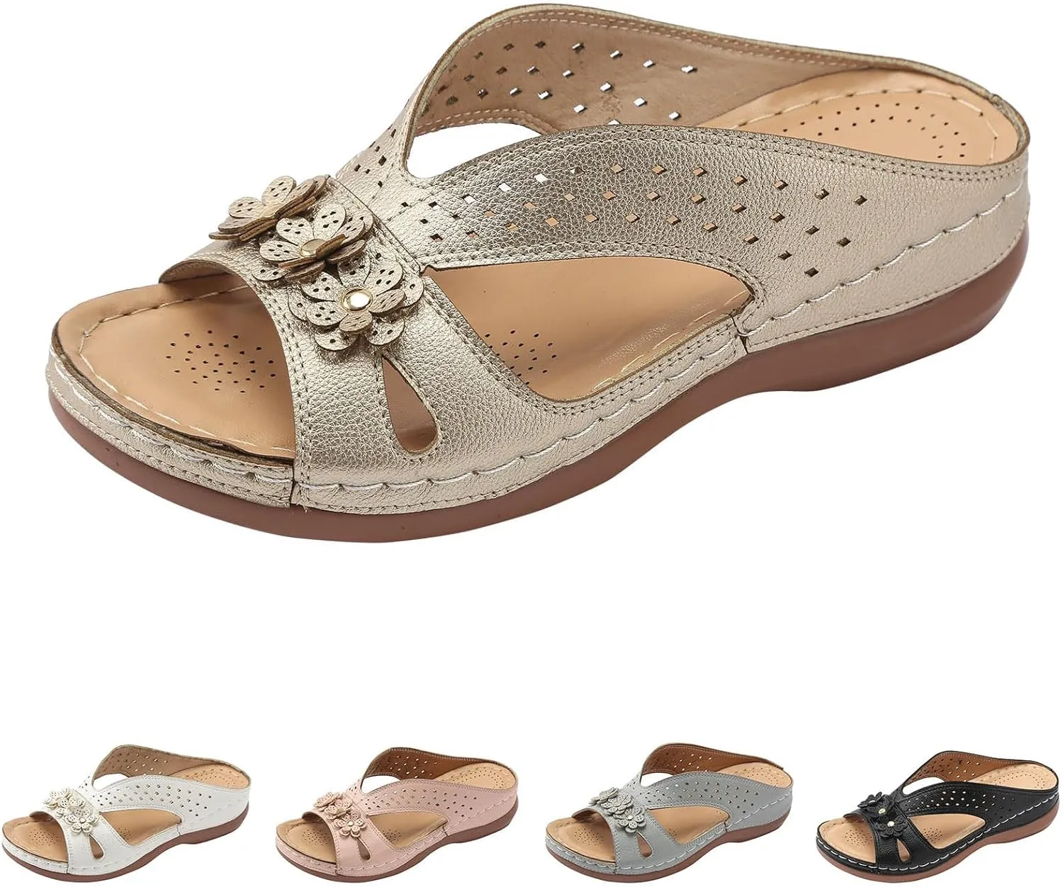 Womens Flip Flops Summer Dressy Wedge Sandals Orthopedic Platform Sandals Casual Comfortable Walking Shoes